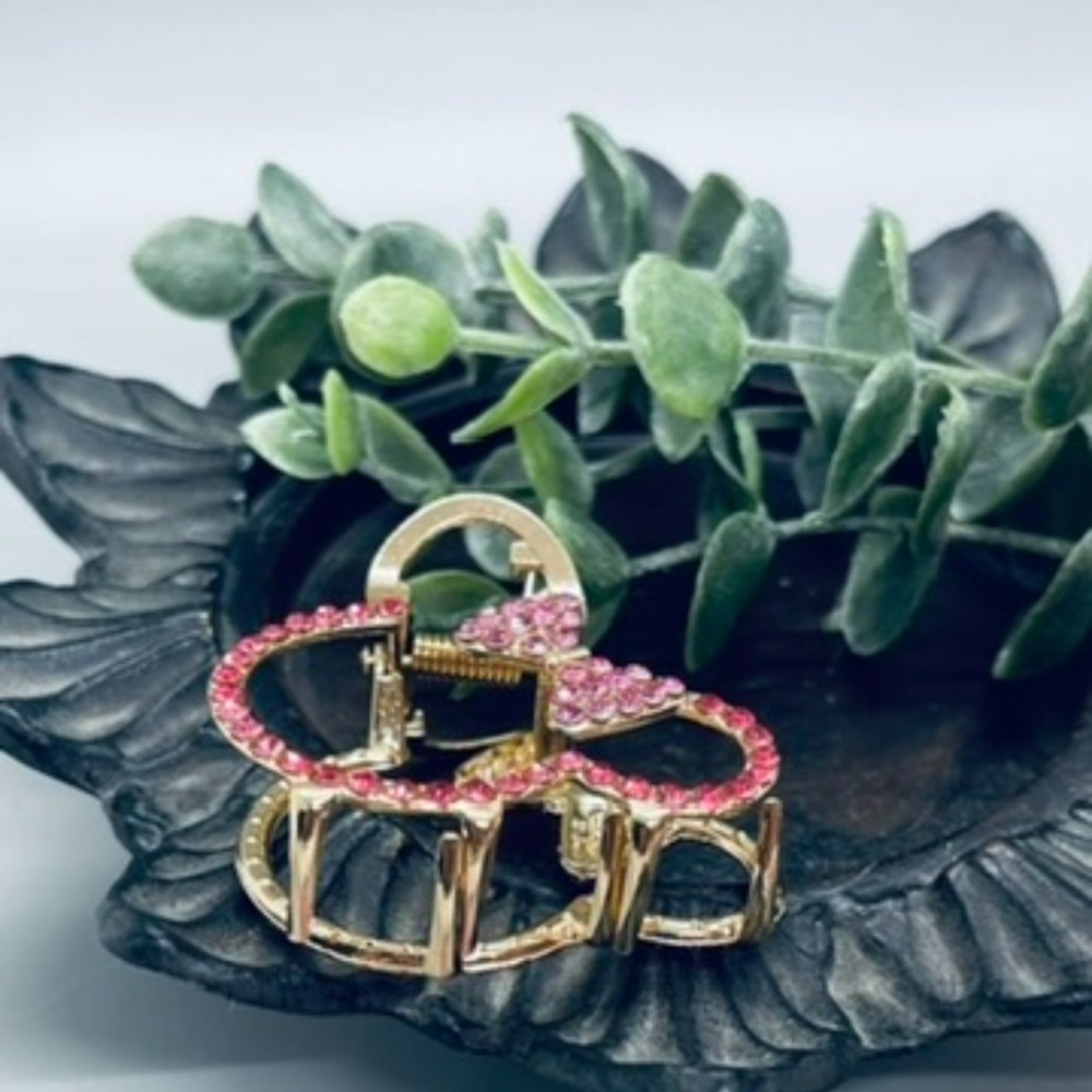 Elegant Gold and Purple Minnie Bow Hair claw Clip Hair Accessories - Picture 2 of 3